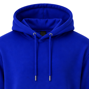 Sweat-shirt à capuche personnalisé bleu cobalt pour homme, à manches longues, coupe régulière, en molleton avec cordon de serrage à la capuche, poche kangourou, style athlétique - Product Image 3