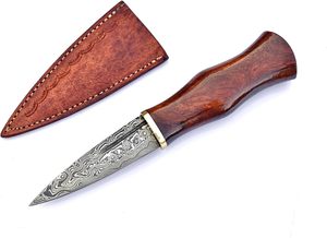 Cuchillo de Camping Personalizable con Punta de Acero de Damasco y Mango de Madera para Uso en Exteriores - Product Image 3