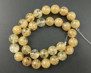 Cuentas de cuarzo amarillo cereza, cuentas sueltas redondas naturales para la fabricación de joyas y manualidades DIY - Product Image 2