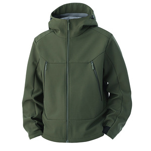 Veste de sport décontractée pour homme, coupe-vent et imperméable, style rustique, en softshell, pour toutes les saisons, avec fermeture éclair - Product Image 1