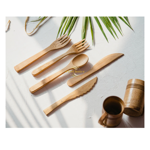 Premium Bamboo <b>Cutlery</b> <b>Set</b> Natural <b>Reusable</b> Utensil Kit for Outdoor and Bulk Wholesale Buyers - Product Image 2