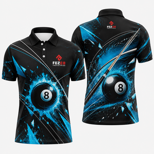 เสื้อโปโลผู้ชายลายพิมพ์ 3 มิติ ผ้าโพลีเอสเตอร์ รุ่นใหม่รับซัมเมอร์ ใส่สบาย ระบายอากาศได้ดี เหมาะสำหรับเล่นบิลเลียดและกิจกรรมกีฬาทั่วไป แขนสั้น ทรงหลวม - Product Image 5