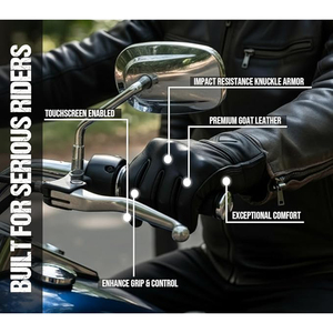 Guantes de Motocicleta Premium de Poliéster Impermeables con Pantalla Táctil, Dedos Completos, Unisex, para Carreras y Deportes, con Cierre de Velcro de Poliuretano - Product Image 3
