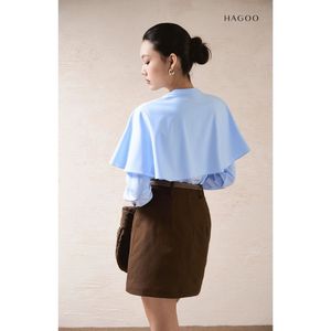 Jupe mini trapèze taille haute ceinturée CV751 Premium pour femme, idéale pour le bureau, vente en gros - Product Image 3