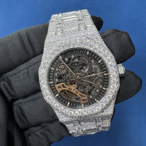 Reloj Black Ocean Jewels Estilo Hip-Hop de Primera Calidad, Personalizado, de Lujo, con Movimiento de Cuarzo, Esfera Analógica, Moissanita, 3BAR - Product Image 3