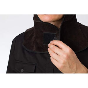 Vente en gros, personnalisable en usine, cagoule de soudeur en cuir croûte de qualité supérieure, respirante, ignifuge, imperméable et résistante au feu - Product Image 4