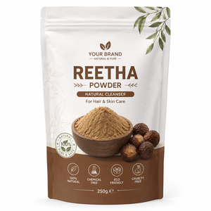 Poudre de Reetha 100% naturelle de qualité supérieure, pure, qualité cosmétique, 250g. La poudre de fruit de Reetha favorise une apparence capillaire saine et naturelle. - Product Image 1