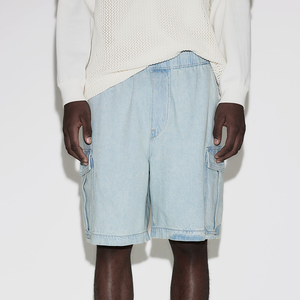 Shorts en jean coupe bootcut vintage pour homme, style Instagram, tendance, légers et amples, pour l'été, marque de mode, commerce extérieur - Product Image 5