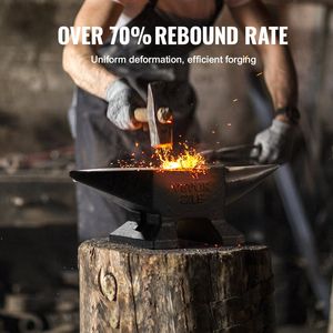 Enclume à corne unique en acier moulé haute dureté 22 lb, robuste, grande surface de travail avec base stable pour forgeron - Product Image 3