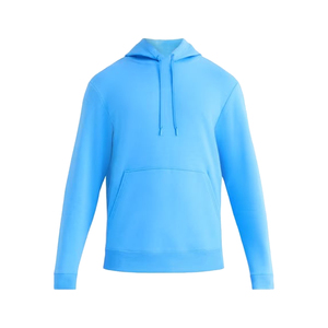 High Quality Men's Hooded Sweatshirt 100% Cotton Breathable Solid Color Casual Autumn Wear Blue Custom Logo - Product Image 4