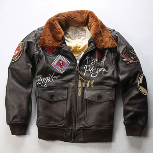Custom Luxury Embroidered <b>Leather</b> <b>Jacket</b> Genuine <b>Leather</b> Motorcycle Fashion Coat OEM ODM Factory Sample Service - Product Image 3