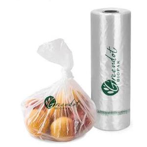 Biodegradable Grocery Roll <b>Bags</b> Disposable <b>Compostable</b> Food Safe Produce Custom Bottom Gusset Heat Seal Supermarket Home Kitchen - Product Image 3