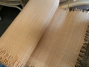 Rattan webbing rustic Caro open weave mesh roll for vintage furniture made in Vietnam with rattan pole handle for decoration - Product Image 2