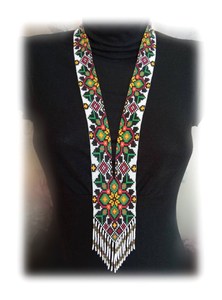 CLASSY DESIGN Long <b>necklace</b> Folk Ukrainian Gerdan, traditional Ukraine <b>necklace</b> Handmade Jewelry <b>Beaded</b> <b>Necklace</b> for wedding - Product Image 4