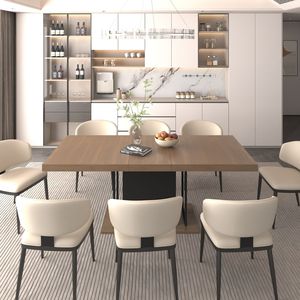 Tavolo da Pranzo Rettangolare Allungabile per 6-10 Persone in Legno Effetto Invecchiato e Nero 160-200 cm - Product Image 2