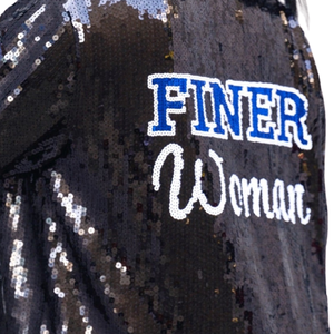 Zeta Phi Beta Finer Sequin Jersey Dress Chenille Embroidery Greek Sorority Apparel Women Premium Fashion - Product Image 5