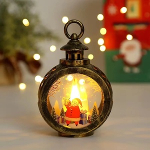 Santa Christmas <b>Lantern</b> Antique Bronze Finish LED Globe Round Shape For Festive Home Decoration & Winter Tabletop Display - Product Image 1