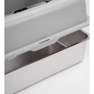 Caja de arena extra grande de acero inoxidable para gatos con pared alta y tapa cerrada, bandeja para gatos grandes, bandeja de arena metálica XL - Product Image 3