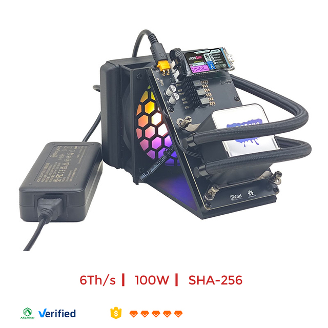 NerdQaxe Hydro 6Th Home Bitcoin Miner Water Cooling Quiet Low Power ASIC Mining Machine Solo Crypto Miner Plug and Play