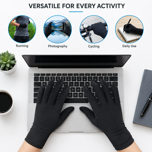 Black Full-Finger Multi Purpose <b>Gloves</b> with Anti-Slip Grip Breathable Stretch & <b>Touchscreen</b> Compatibility Other Sports <b>Gloves</b> - Product Image 4