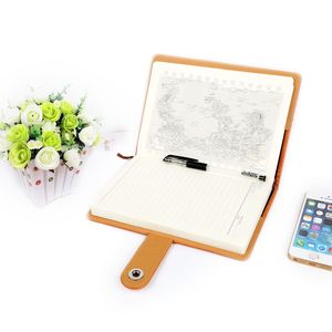 Quaderno Promozionale con Copertina in Pelle PU, Calendario, Mappa del Mondo e Nastro in Seta - Product Image 2