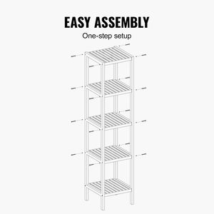 Escalera de bambú de 5 niveles Estante estrecho Soporte para plantas Estantería de esquina Estantería de pie Estante de pared y exhibición - Product Image 6