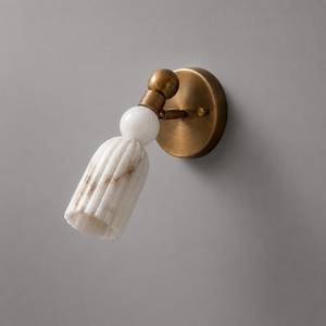 Applique murale moderne en marbre avec support en laiton, décoration intérieure pour salle de bain, design rond - Product Image 3