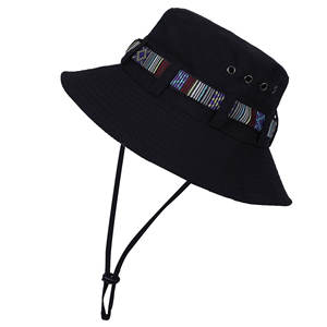 Custom Canvas Fisherman Summer Waterproof Quick Dry <b>Sun</b> Bucket <b>Hat</b> With String for <b>Men</b> Custom Embroidered Bucket <b>Hat</b> - Product Image 2