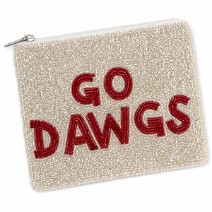 Luxury Handmade GO DAWGS Glass Beaded Mini Coin <b>Purse</b> Sports Fan Zipper Wallet Fabric Lining College Game Day Gift OEM ODM - Product Image 3