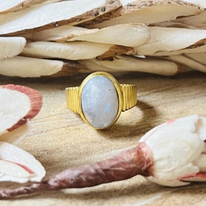 Trend Latest Design Moonstone <b>Rings</b> Tribal Brass <b>Ring</b> For Women 18k <b>Gold</b> Plated Geometric <b>Cocktail</b> <b>Ring</b> for Wholesale/OEM/ODM - Product Image 5