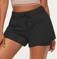 Shorts de sport 2-en-1 en molleton pour femme, anti-plis, séchage rapide, respirants, écologiques, pour yoga et fitness – Vente en gros OEM de haute qualité