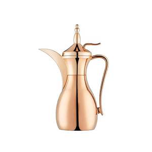 Cafetera Árabe Dallah de Acero Inoxidable con Acabado Martillado Dorado, Tetera Islámica Tradicional, Olla para Servir de Oriente Medio, Ecológica - Product Image 4