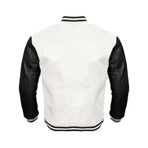 2026 Wholesale High Quality Finished Canvas Custom Design <b>White</b> Winter Baseball Letterman Varsity <b>Jackets</b> for <b>Men</b> College <b>Jacket</b> - Product Image 2