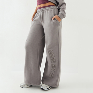 Damen Weite Jogginghose mit Hoher Taille und Kordelzug Lässige Loose-Fit Loungehose Gerade Beine Jogger-Hose Großhandels-Outfit - Product Image 3