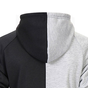 Sweat à capuche zippé en polaire respirant et écologique de couleur unie pour homme, avec poche, pour l'hiver et les activités de plein air, logo personnalisé, blanc/noir - Product Image 4