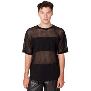 T-shirt de sport pour homme en mesh noir de haute qualité, manches courtes, pour la musculation et l'entraînement, prix de gros - Product Image 1