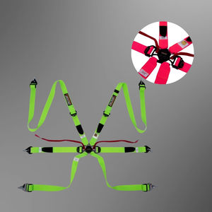 TBRACING ULTRA-D Harnais de course 6 points homologué FIA 2 pouces avec logo personnalisé, brevet taïwanais, confort, couture monobloc, fluoré - Product Image 1