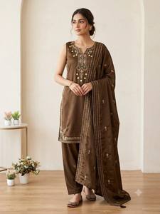 Conjunto de traje Salwar bordado para mujer con dupatta |   Traje Étnico de Fiesta con Lentejuelas de Primera Calidad para Festivales - Product Image 2