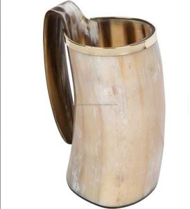 Tasse à corne de bœuf au design de luxe Tasse Viking avec poignée Boissons chaudes et froides sculptées sur mesure au prix le plus bas - Product Image 3