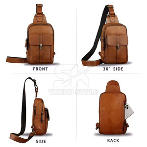 กระเป๋าหนังแท้แบบมินิมอล สีพื้นเรียบง่าย ทนทาน ใช้ได้ทั้งแบบสะพายข้างและสะพายไหล่ สำหรับผู้ชายและผู้หญิง - Product Image 5