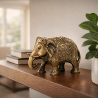 AG Elements Statue d'éléphant en aluminium Art Déco de luxe, écologique, décorative pour table, symbole de force et de réussite, Anniversaire, Diwali