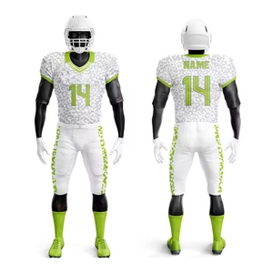 Ensemble de maillot et pantalon de football américain personnalisé pour homme, rouge et noir, col en V, sans manches, respirant, en mesh, imprimé par sublimation, extensible - Product Image 5