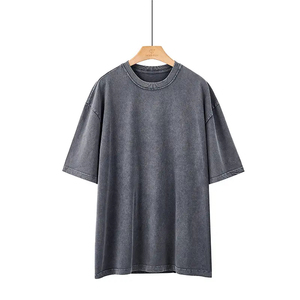 T-shirt pour homme en coton 100% délavé à l'acide, imprimé sur mesure, style streetwear, respirant, séchage rapide, col rond, coupe classique, tissu 300g - Product Image 2