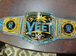 Cinturón de Campeonato de Lucha Libre Personalizado W-W-E YEET, 4 mm - Placas de Metal Chapadas en Oro y Correa de Cuero - Product Image 5
