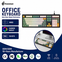Clavier de jeu filaire RGB ergonomique anti-ghosting pleine taille 104 touches OEM ODM pour PC, ordinateur portable et bureau