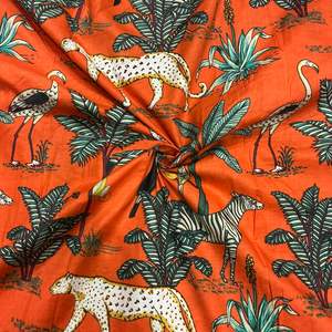 New Design Multicolor 100% Cotton Indian Garment Fabric Eco-Friendly Organic Floral Hand Block Screen Print for Home Decor <b>Bags</b> - Product Image 3