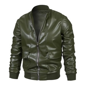 Vestes en cuir PU tendance pour hommes, style streetwear, prix d'usine, commandes en gros, veste pour homme - Product Image 1