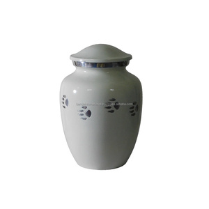 Urnas para mascotas de cremación de aluminio de alta calidad con Peltre estampado de pata y urnas funerarias de Metal con acabado de Color Cylate para cenizas humanas - Product Image 6