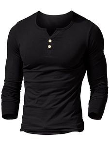 เสื้อยืดแขนยาวผู้ชาย เฮนลีย์ ทีเชิ้ต แบบสวมลำลอง มีกระดุมด้านหน้า - Product Image 3