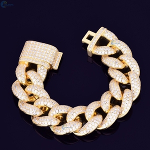 Bracelet en argent de luxe avec diamants de laboratoire VVS1, style cubain, style rappeur, hip hop, pour homme - Product Image 5